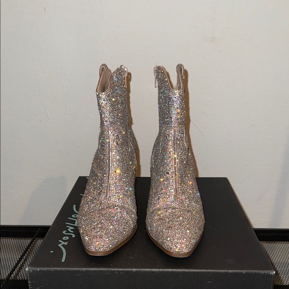 Betsey Johnson Shoes - Betsy Johnson Diva Cowboy Boots in Rhinestone
